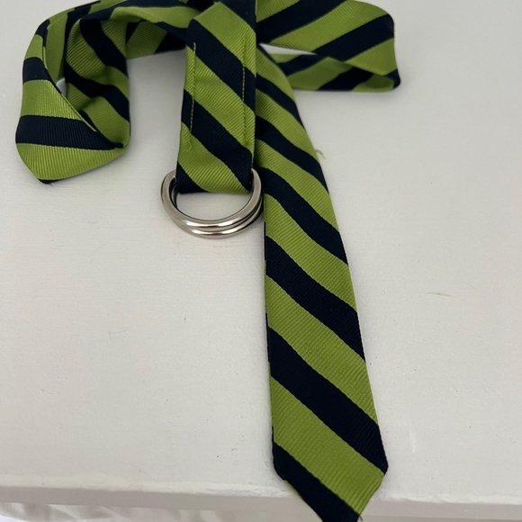 JCREW Green and Navy Blue Silk Tie Belt - Size S/M - Picture 5 of 5